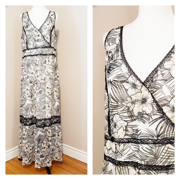 MAX STUDIO | FLOWY CHIFFON FLOWERED MAXI DRESS, 12 - Picture 1 of 13